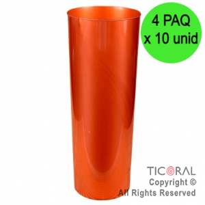 VASO TRAGO LARGO PP KV COBRE/DORADO 280CC (4 pack x 10 unid)